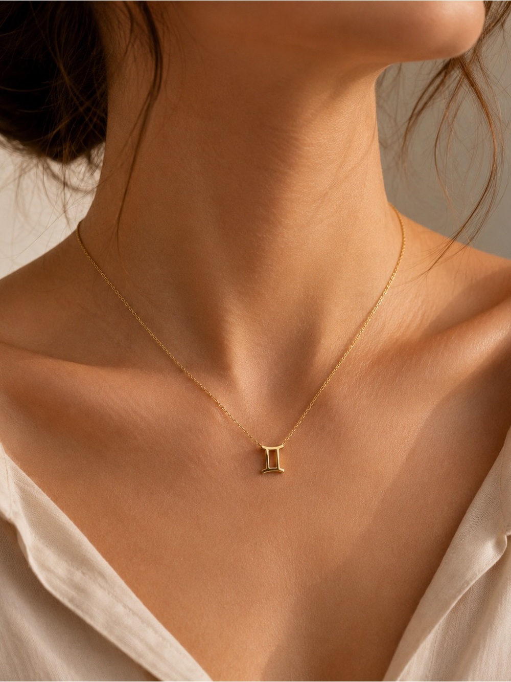 Gold Gemini Zodiac Pendant Necklace - Women's Jewelry